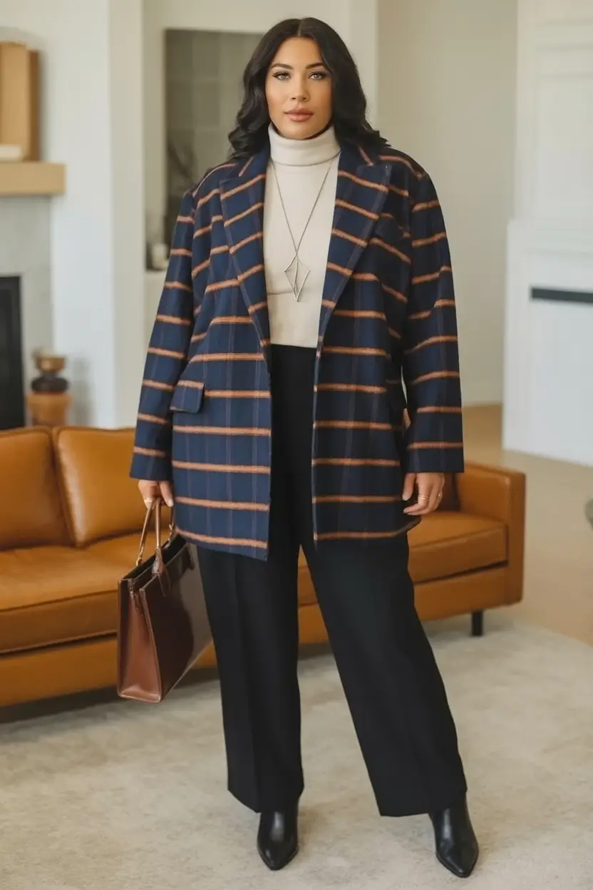 2025 Fall outfits Trends for Plus Size Women Pattern Play For Work Or Play