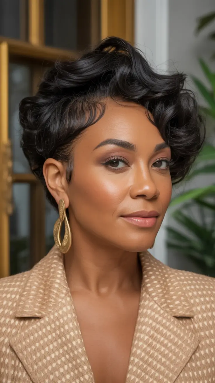 Beautiful Fall 2025 hairstyles and colors for Women 50+ Retro Soft Curls With Attitude