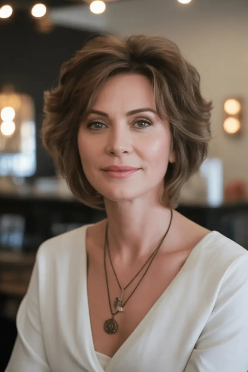 Beautiful Fall 2025 hairstyles and colors for Women 50+ Effortless Layers With Airy Texture
