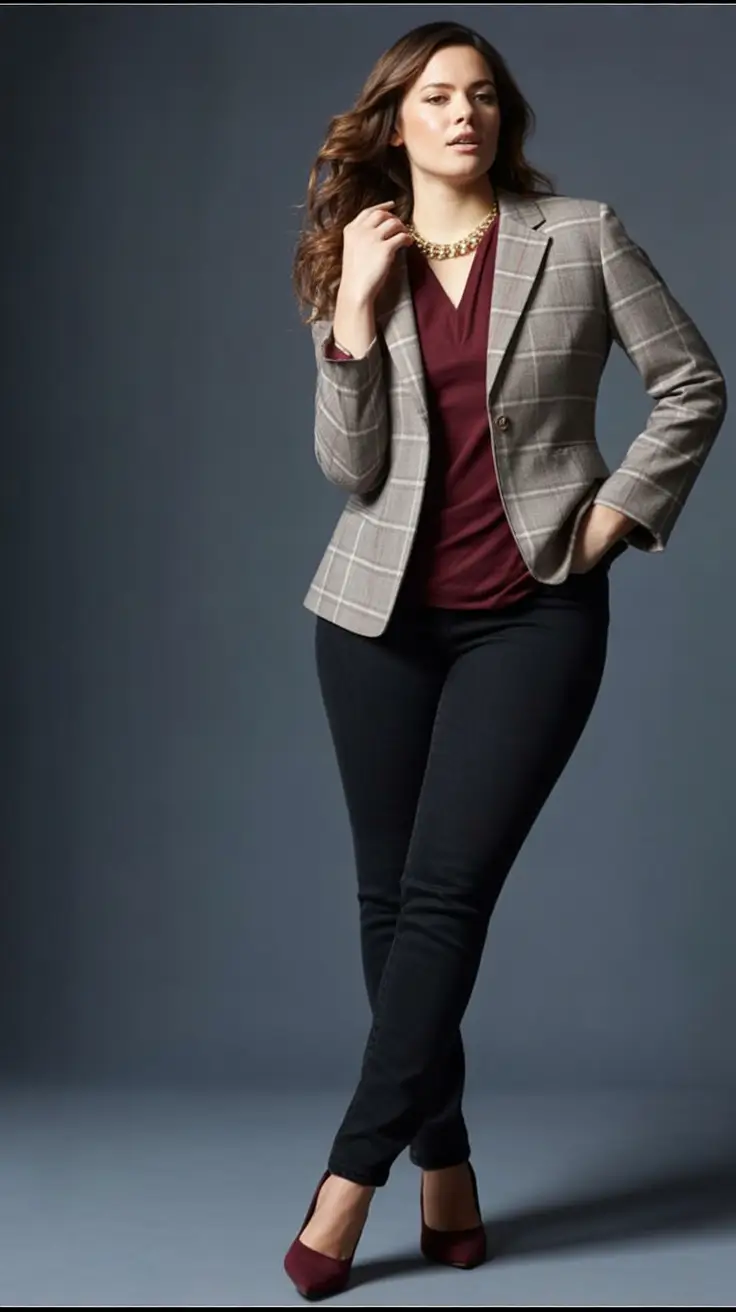 Chic Fall outfits for the Office - 2025 Trends Wine Tones And Tailored Plaid