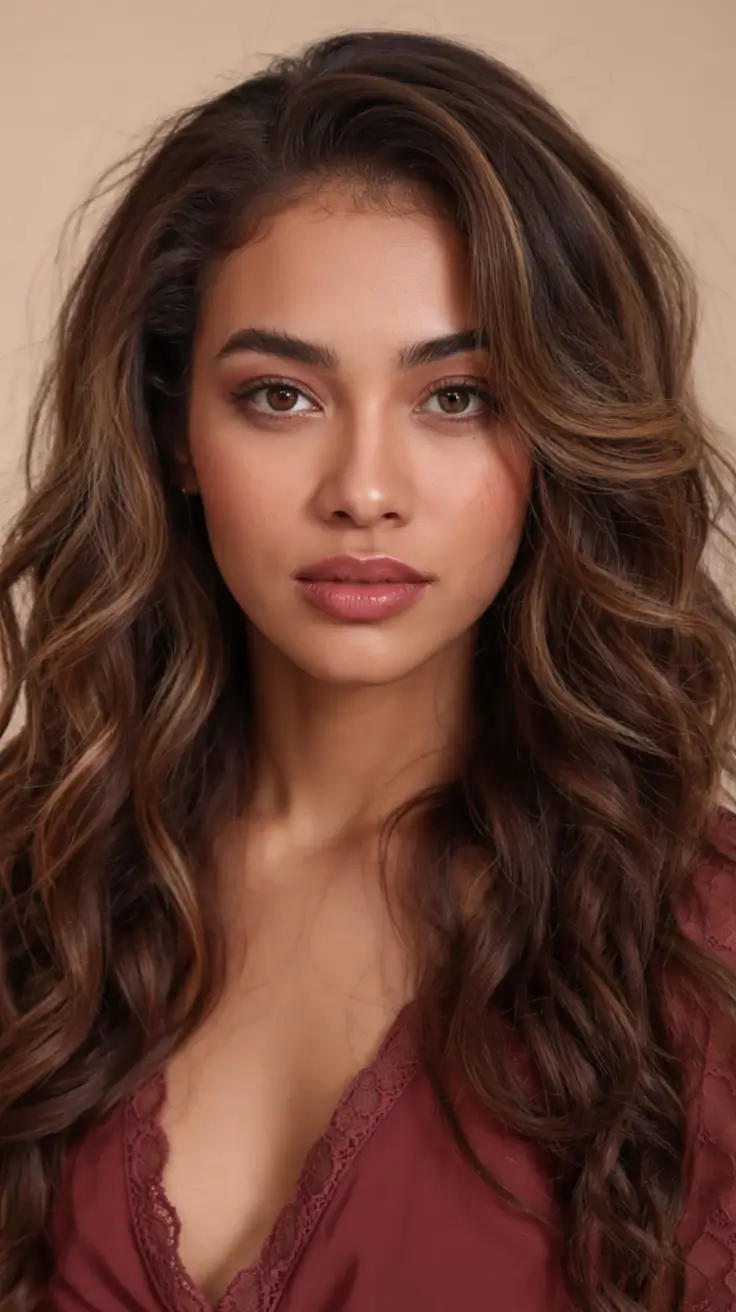 Cozy Brown Hair Colors for Fall Season 2025 Chocolate Curls with Auburn Depth