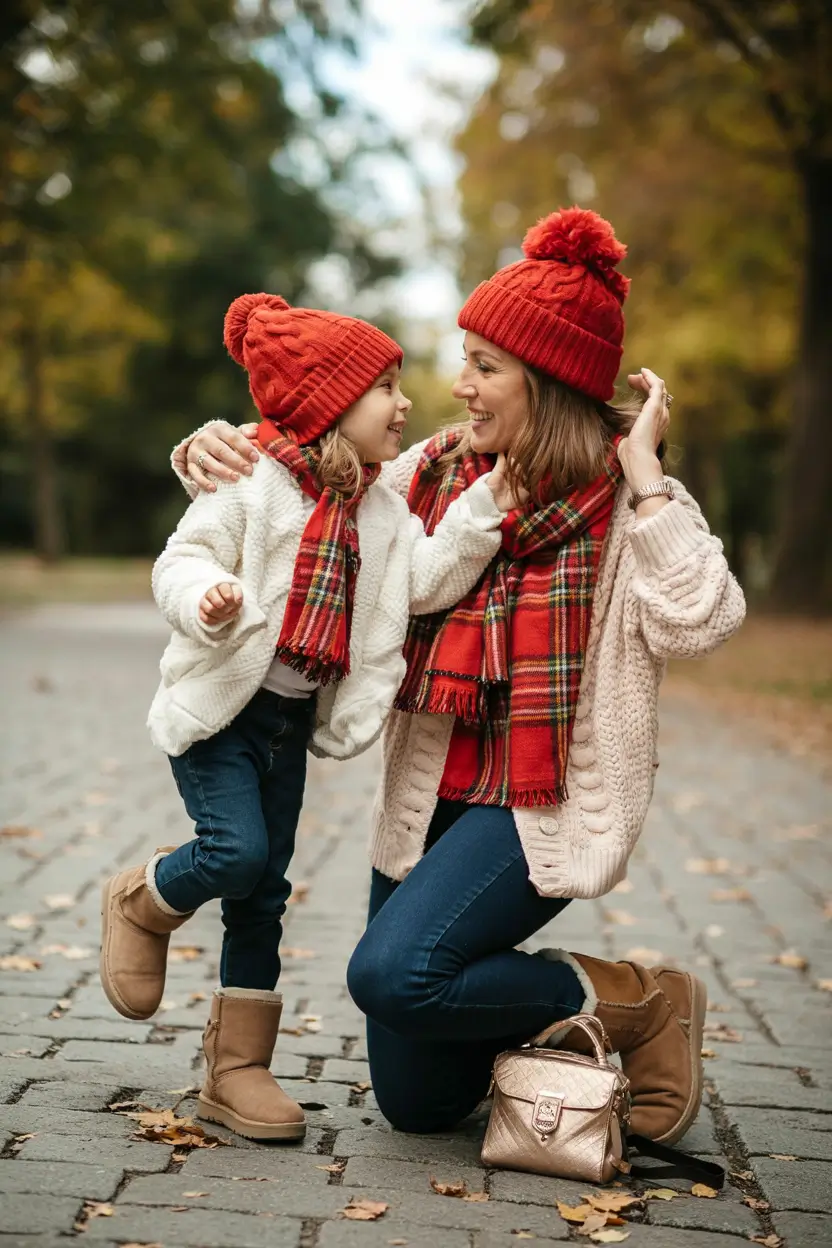 Cozy Fall 2025 outfits for Family Photo Plaid Scarves and Creamy Knits Fall Staples Reimagined