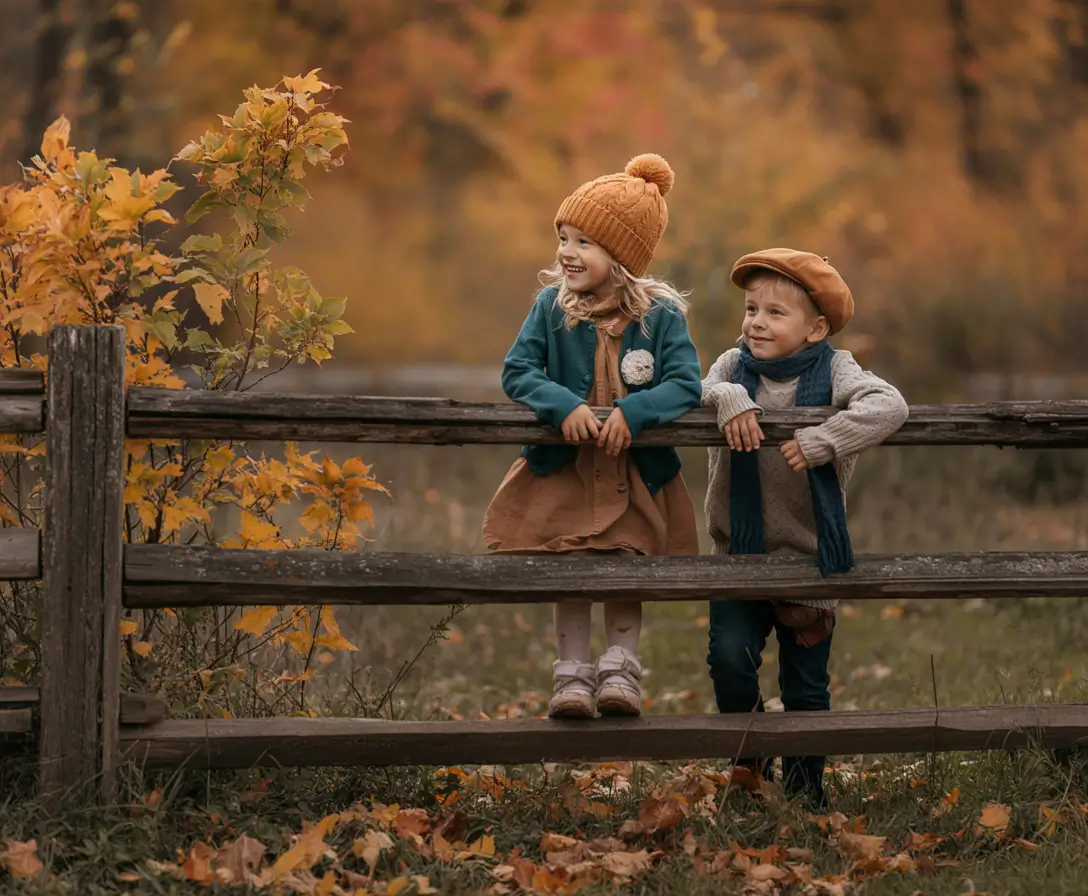 Cozy Fall 2025 outfits for Family Photo Playful Pops with Mustard and Teal