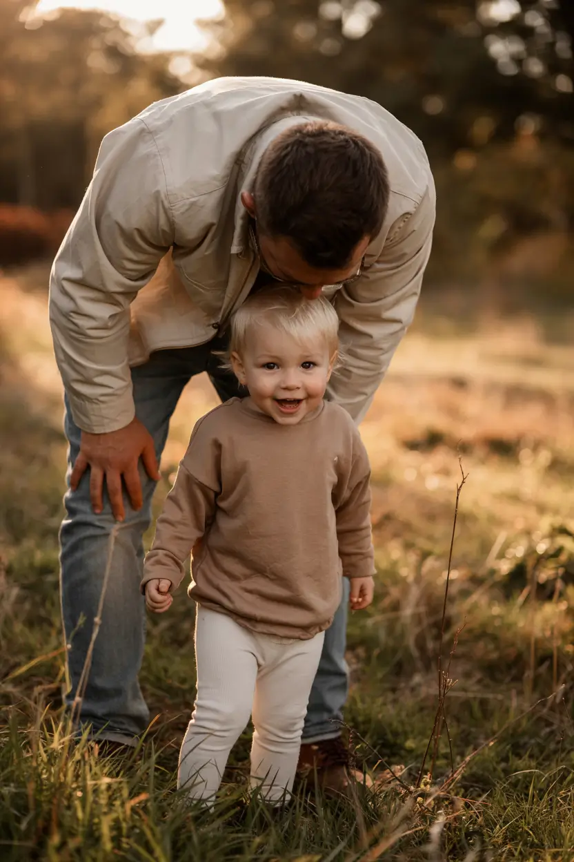 Cozy Fall 2025 outfits for Family Photo Khaki Neutrals with a Toddler Twist