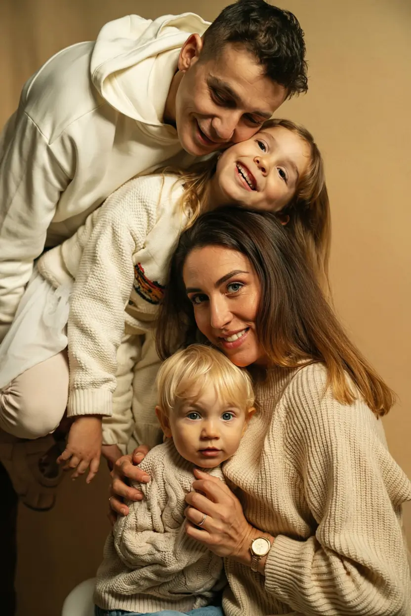 Cozy Fall 2025 outfits for Family Photo Monochrome Neutrals with Newborn Charm