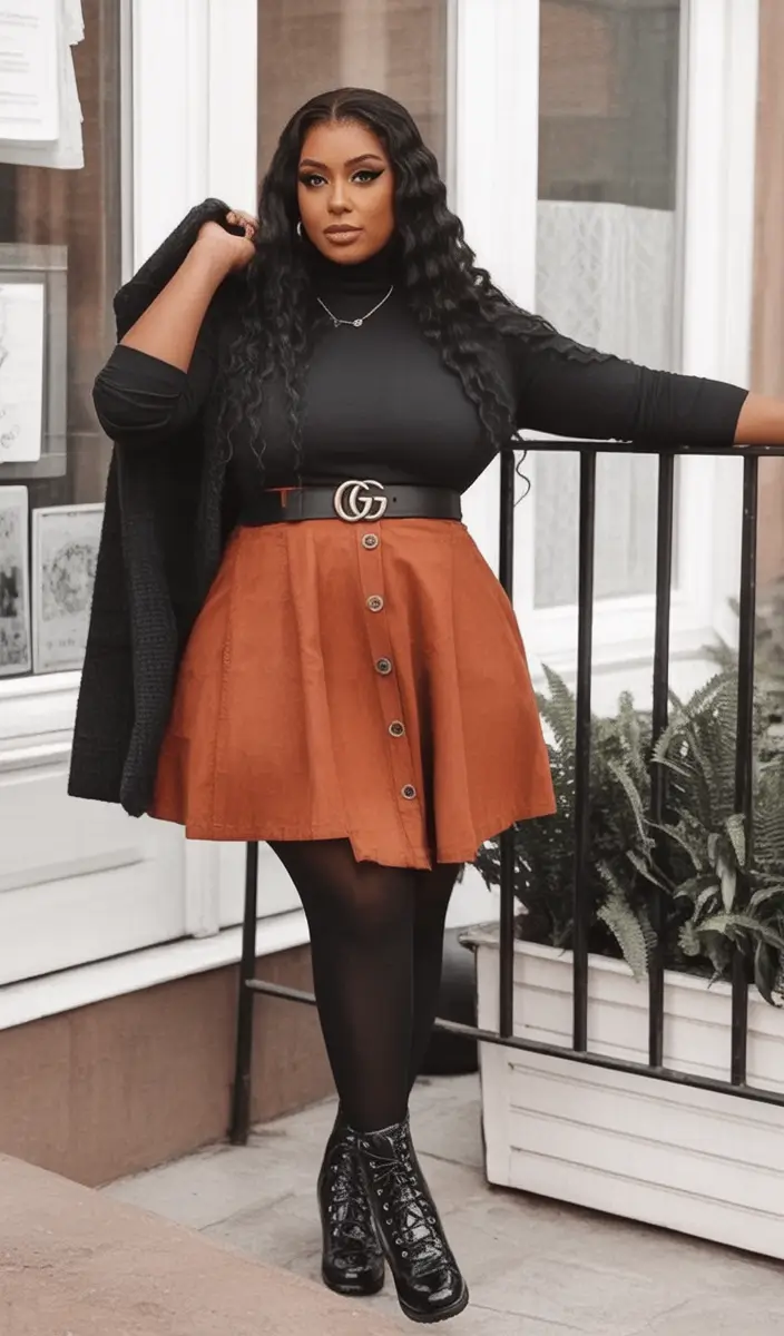 curvy fall outfits ideas 2025 Spice Tones and Power Curves