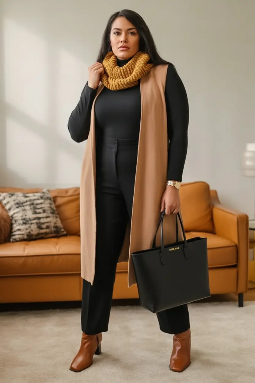 curvy fall outfits ideas 2025 Minimalist With a Side of Mustard