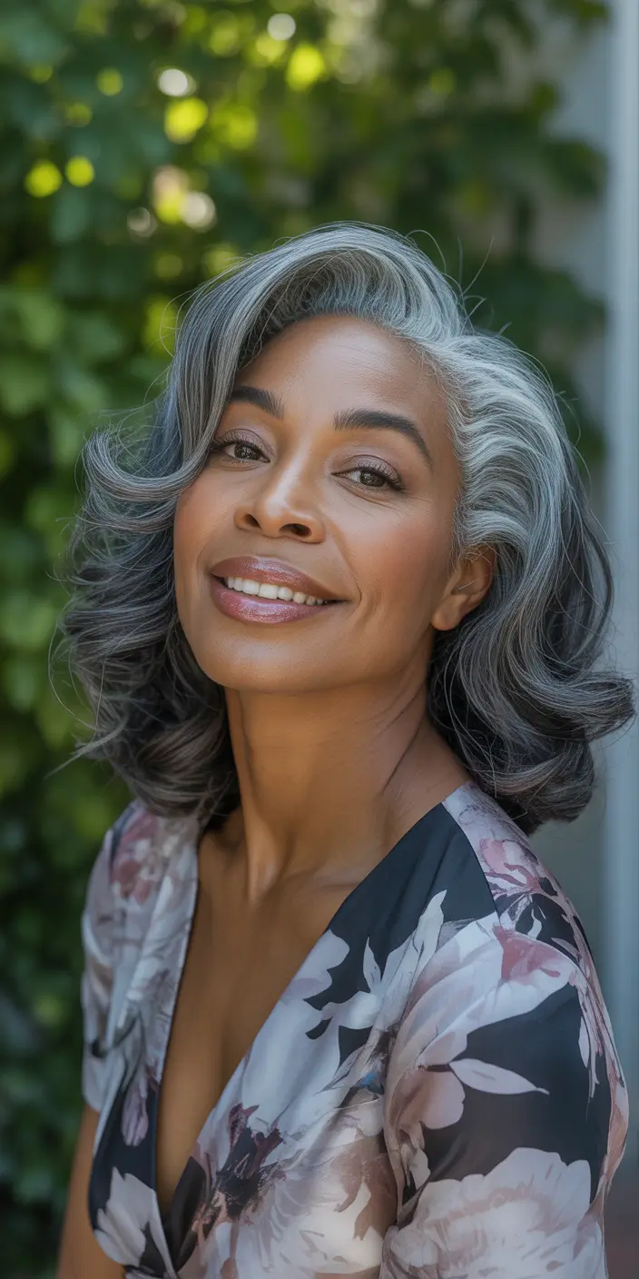 Elegant Fall hairstyles and colors for Women Over 60 in 2025 Silver Grace with Classic Curls