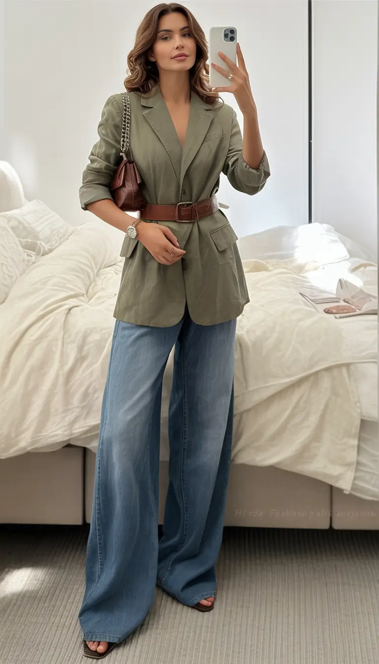 Everyday Fall Fashion outfits with Jeans 2025 Utility Chic with a Belted Blazer