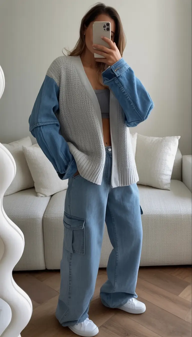 Everyday Fall Fashion outfits with Jeans 2025 Denim on Denim Softened with Knit