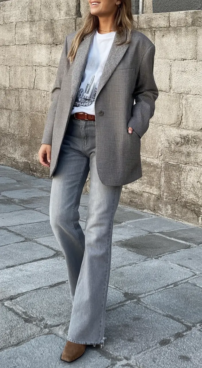 Everyday Fall Fashion outfits with Jeans 2025 Gray Tones and Business Casual Revival