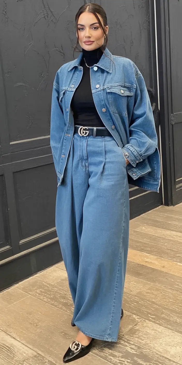 Everyday Fall Fashion outfits with Jeans 2025 Double Denim but Make It Elevated