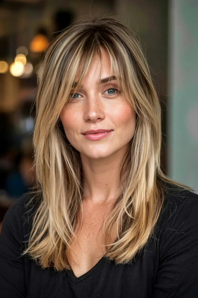 Fall 2025 Hair Color Trends for Blondes Effortless Fringe with Layered Brightness
