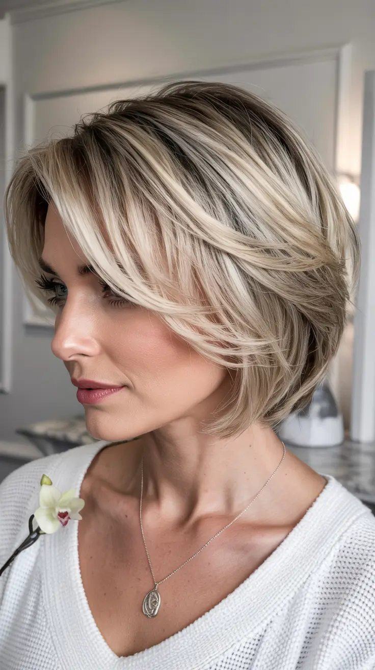 Fall 2025 Hair Color Trends for Blondes Polished Blonde Bob with Volume