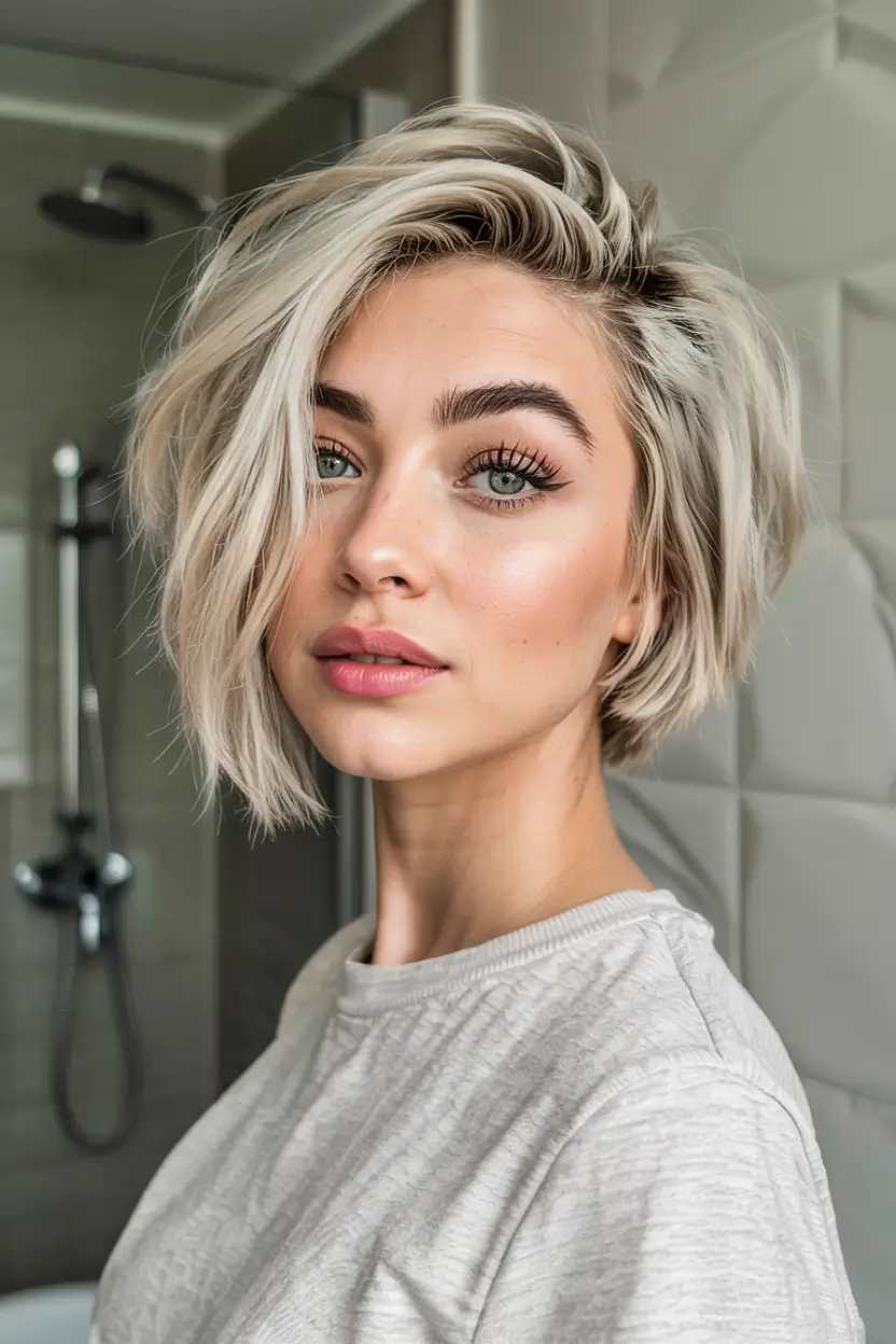 Fall 2025 Hair Color Trends for Blondes Frosted Blonde with Angled Texture
