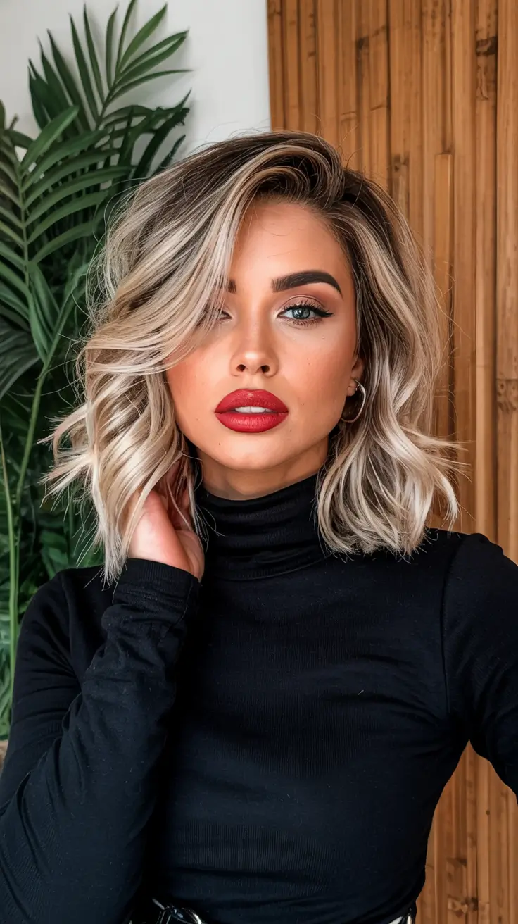 Fall 2025 Hair Color Trends for Blondes Modern Platinum Lob with Root Shadow