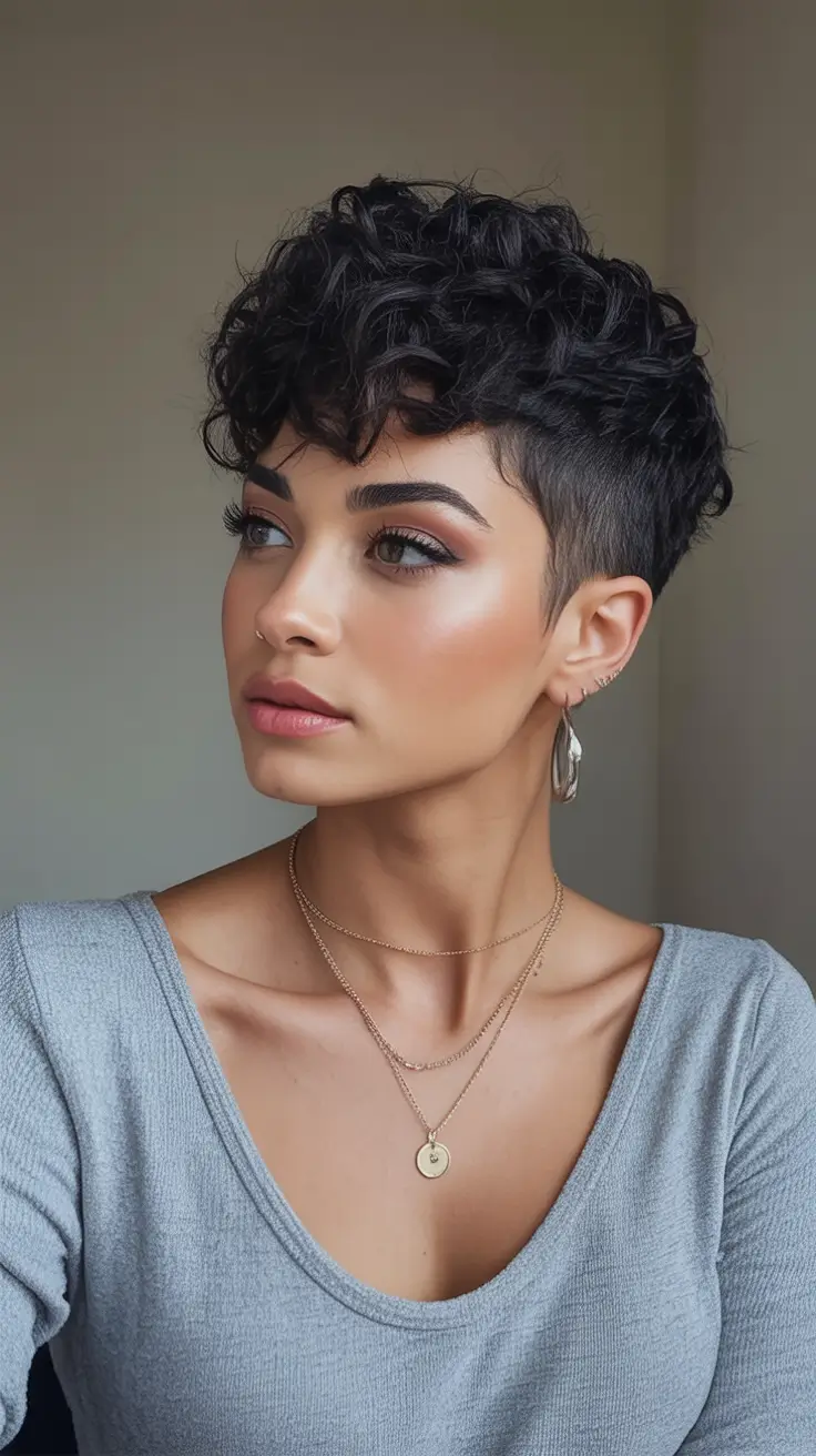 Fall 2025 Hairstyles for Women Shaved Sides with Curly Volume