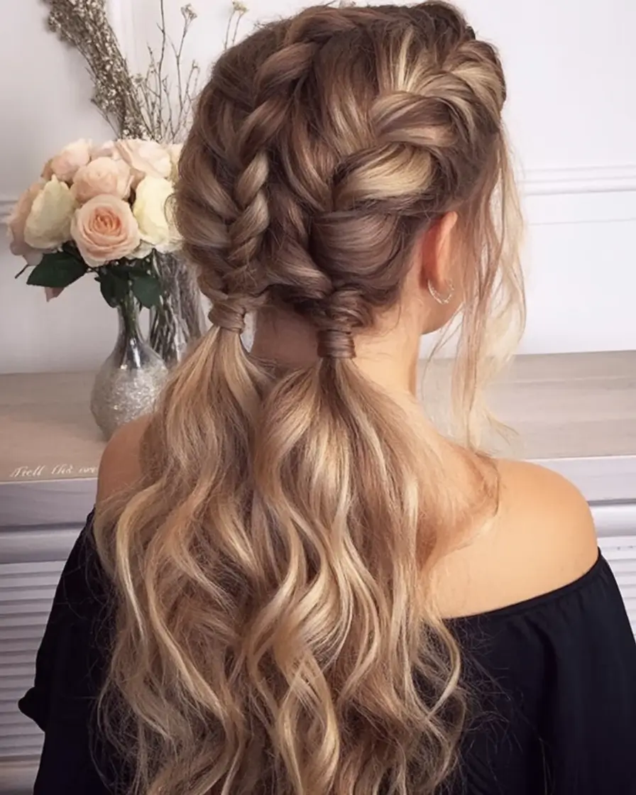 Fall 2025 Hairstyles for Women Double Dutch Twists with Loose Ends