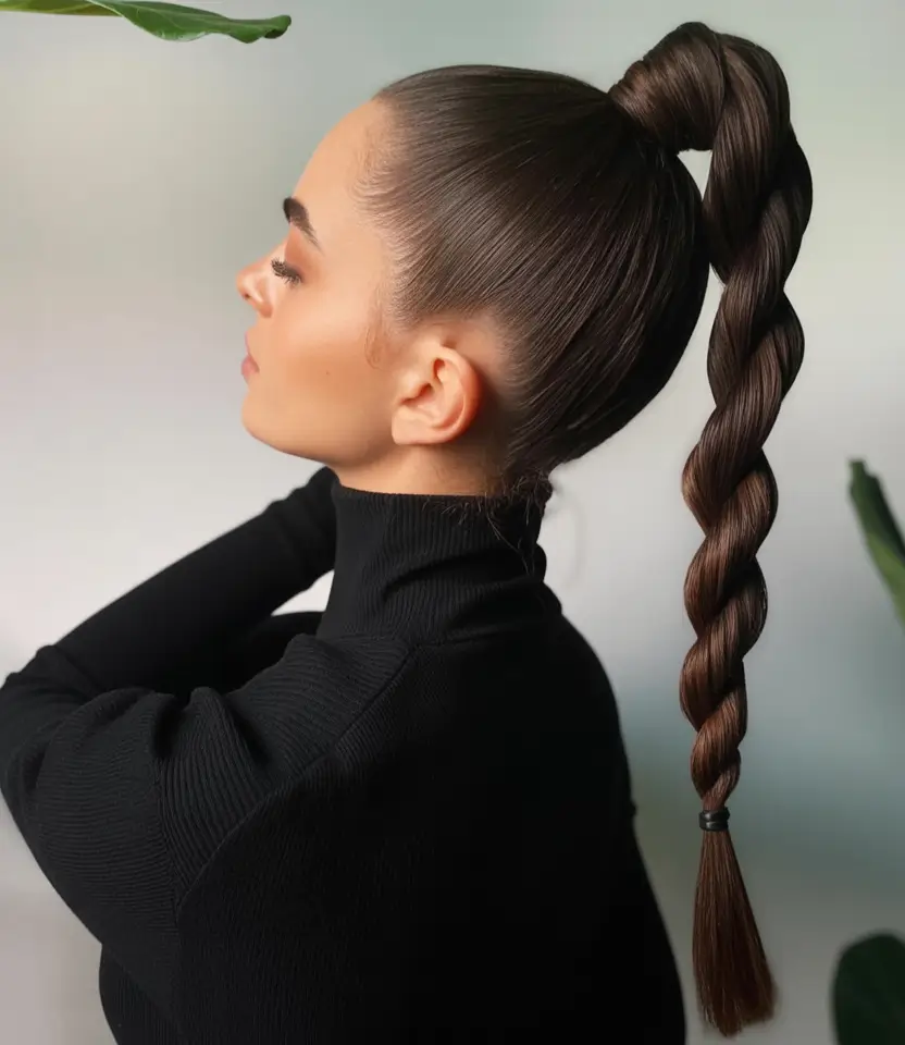 Fall 2025 Hairstyles for Women Bubble Braid Power Pony