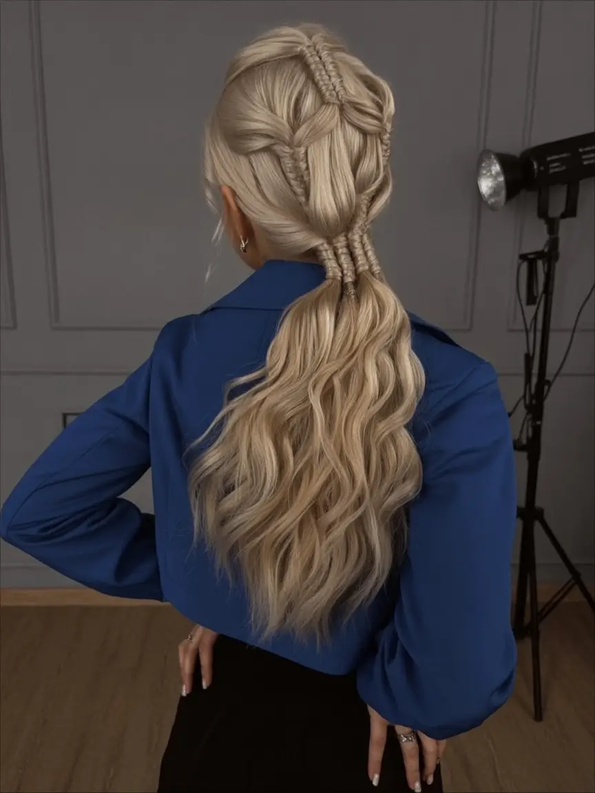 Fall 2025 Hairstyles for Women Layered Braids and Loose Waves Combo