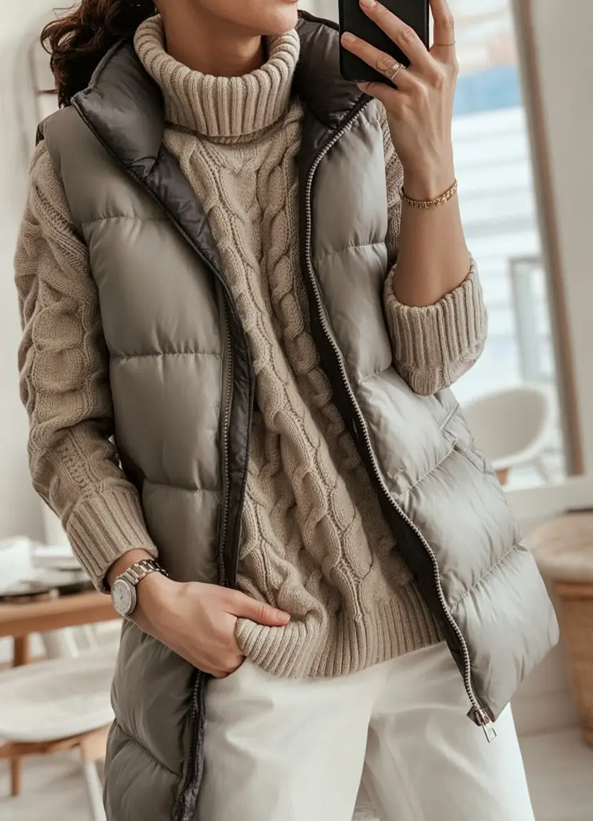 Fall 2025 Outfits for Everyday Life: Style Ideas Puffer Vest but Make It Polished
