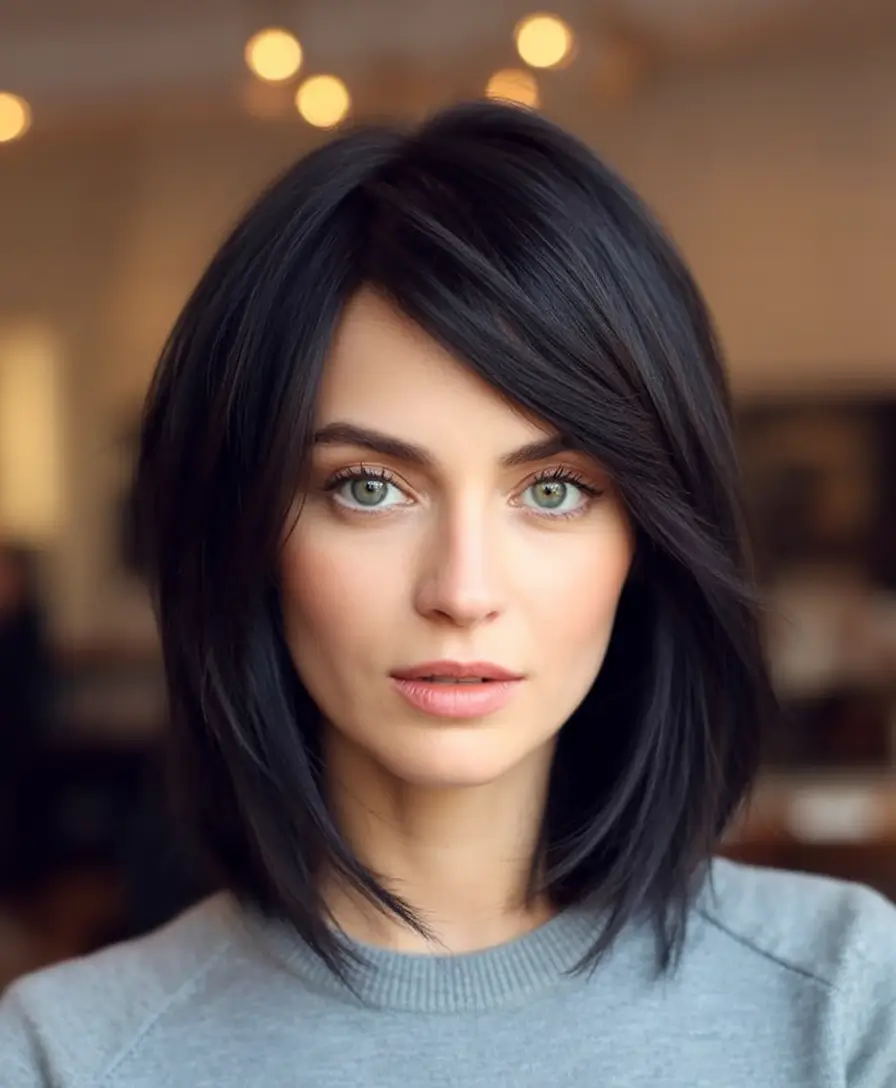 Fall 2025 Short Haircuts Inspo You’ll Love Sleek Angled Bob With Side Part
