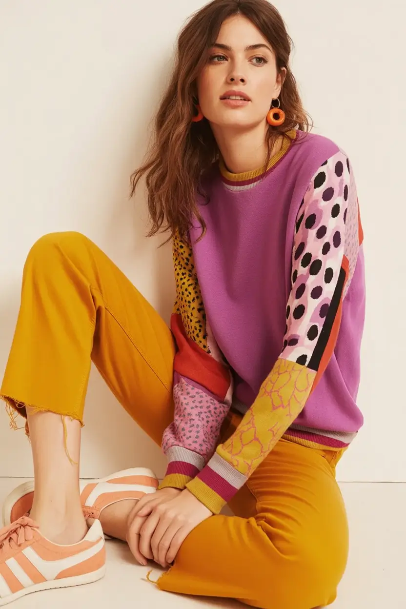 2025 Fall Casual Looks and outfits Ideas Colorblock Energy for Bold Girls