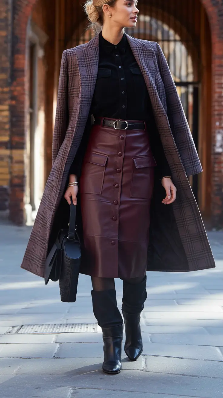 Fall Fashion Refresh - New outfits Ideas for 2025 Polished Drama In Wine And Plaid