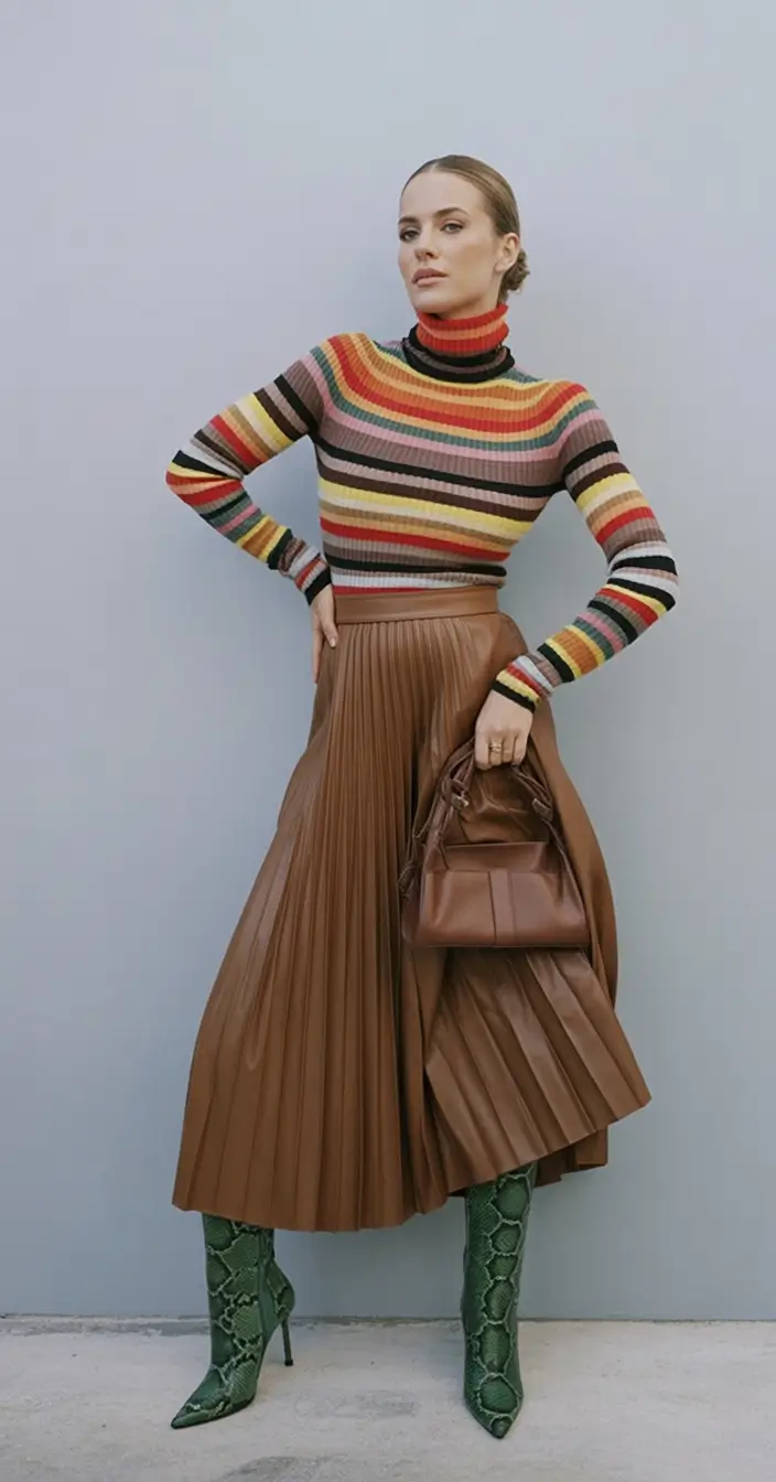 Fall Fashion Refresh - New outfits Ideas for 2025 Autumnal Color Play With Caramel And Stripes