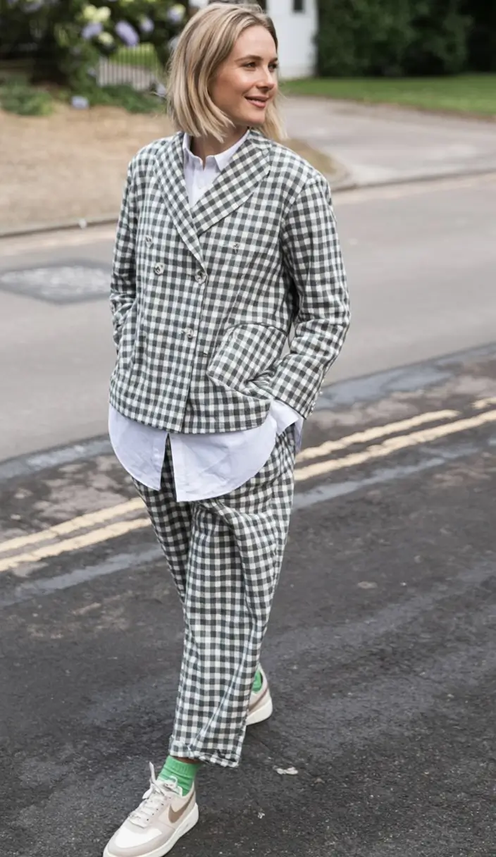 fall fashion trends for women 2025 Checkmate in Gingham and Comfort
