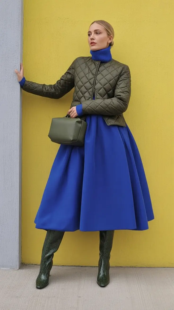 fall fashion trends for women 2025 Military Blue Drama