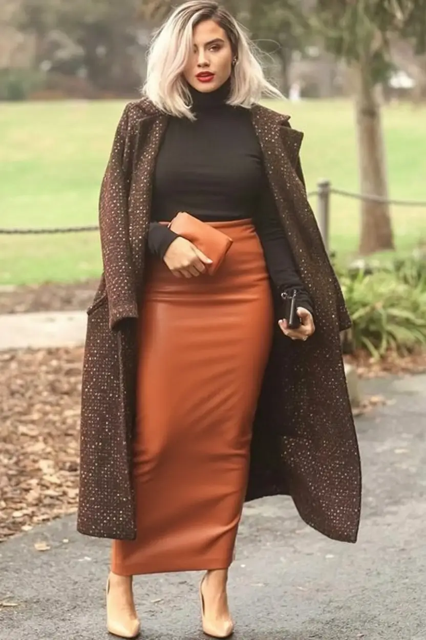 Fall Outfits Latina Women Timeless Black and Camel