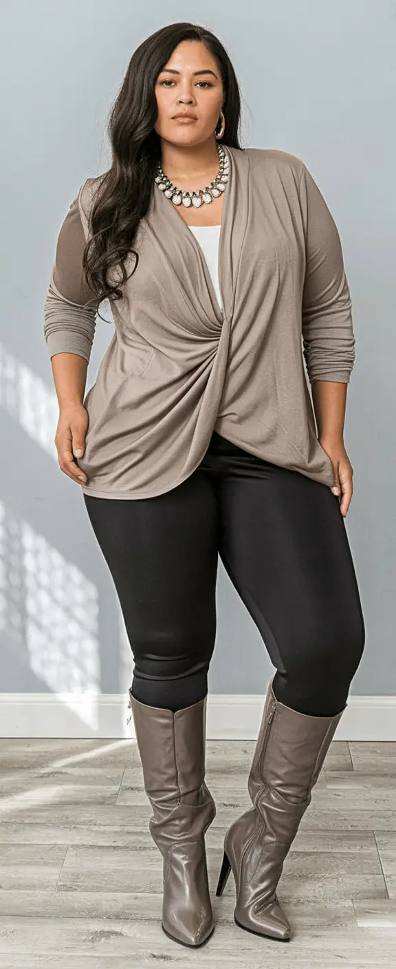 fall outfits latina women - cute ideas 2025 Effortless Taupe with a Twist