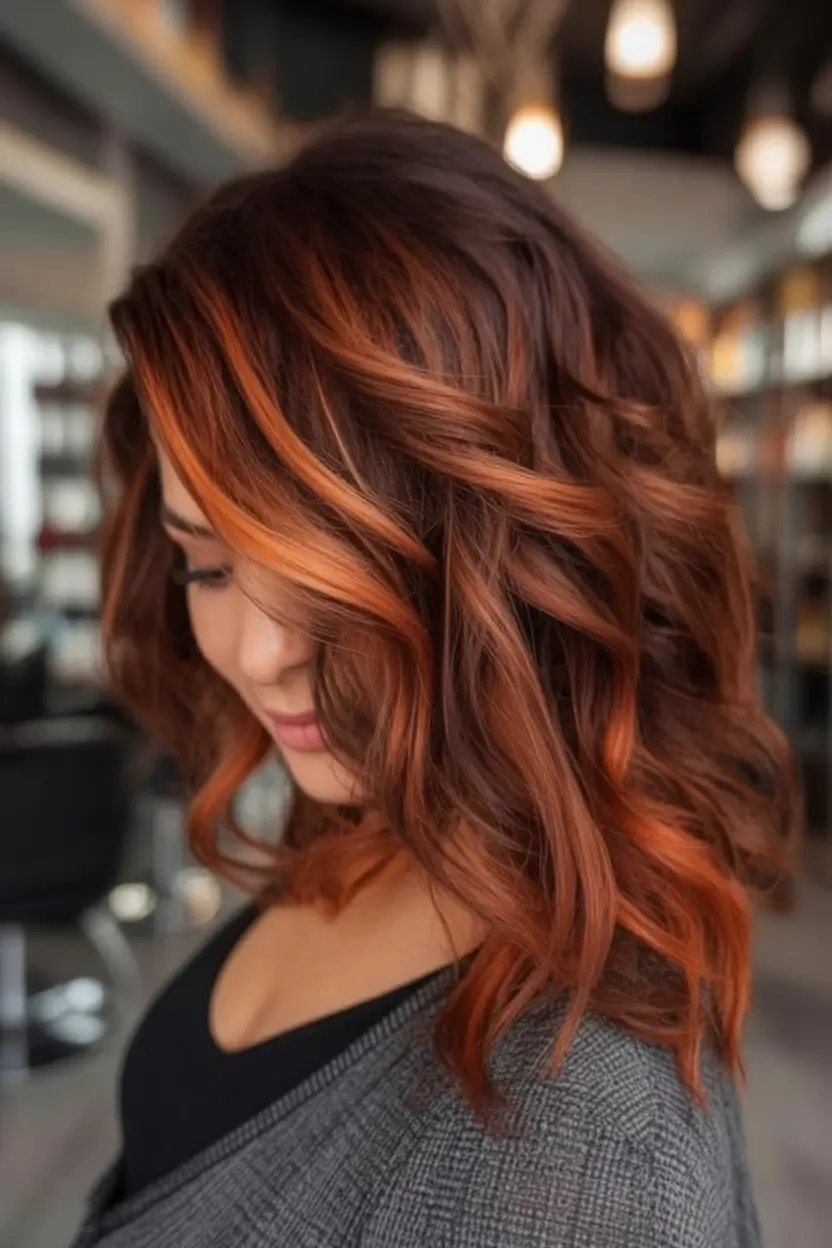 Must-Try Fall Red Hair Colors for Redheads 2025 Spiced Copper Curls with Face Accents