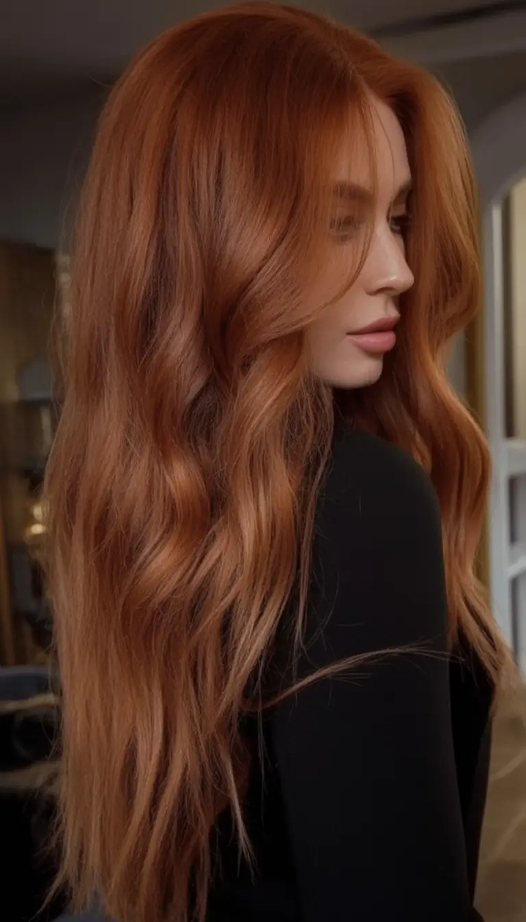 Must-Try Fall Red Hair Colors for Redheads 2025 Soft Auburn Lengths with Subtle Movement