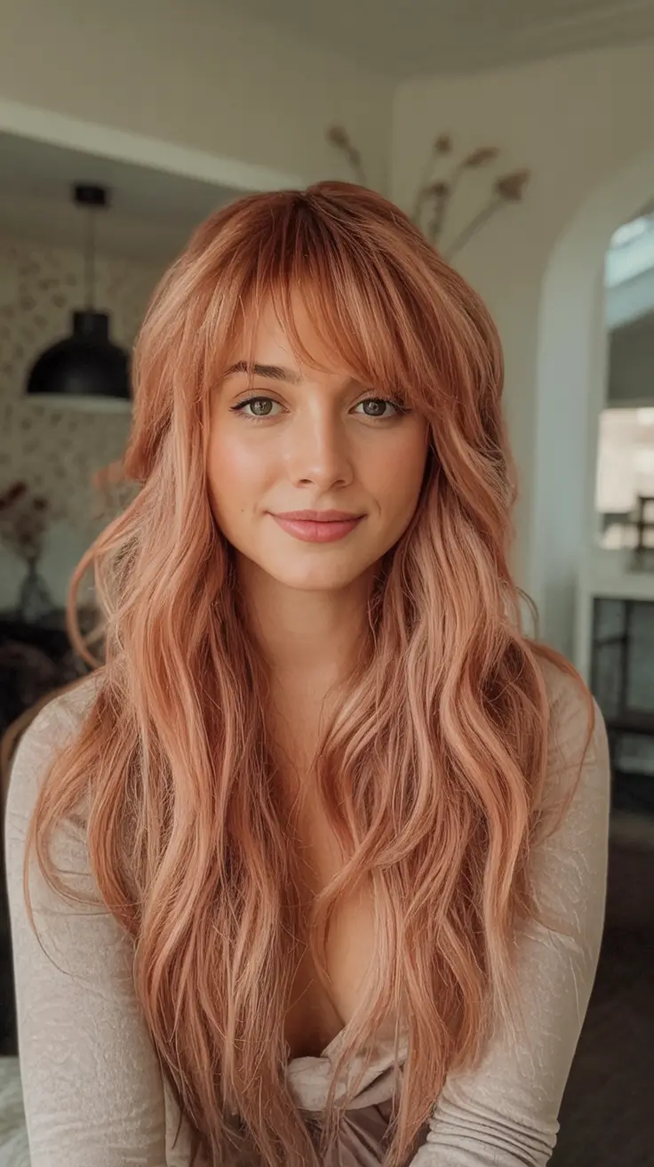 Must-Try Fall Red Hair Colors for Redheads 2025 Soft Strawberry with Curtain Layers