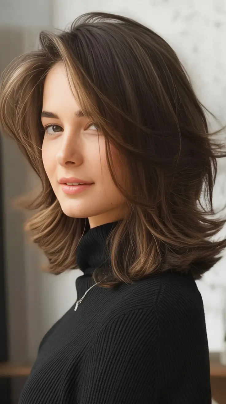 Oval Face Haircuts to Try in Fall 2025 Blended Mid-Length Butterfly Layers