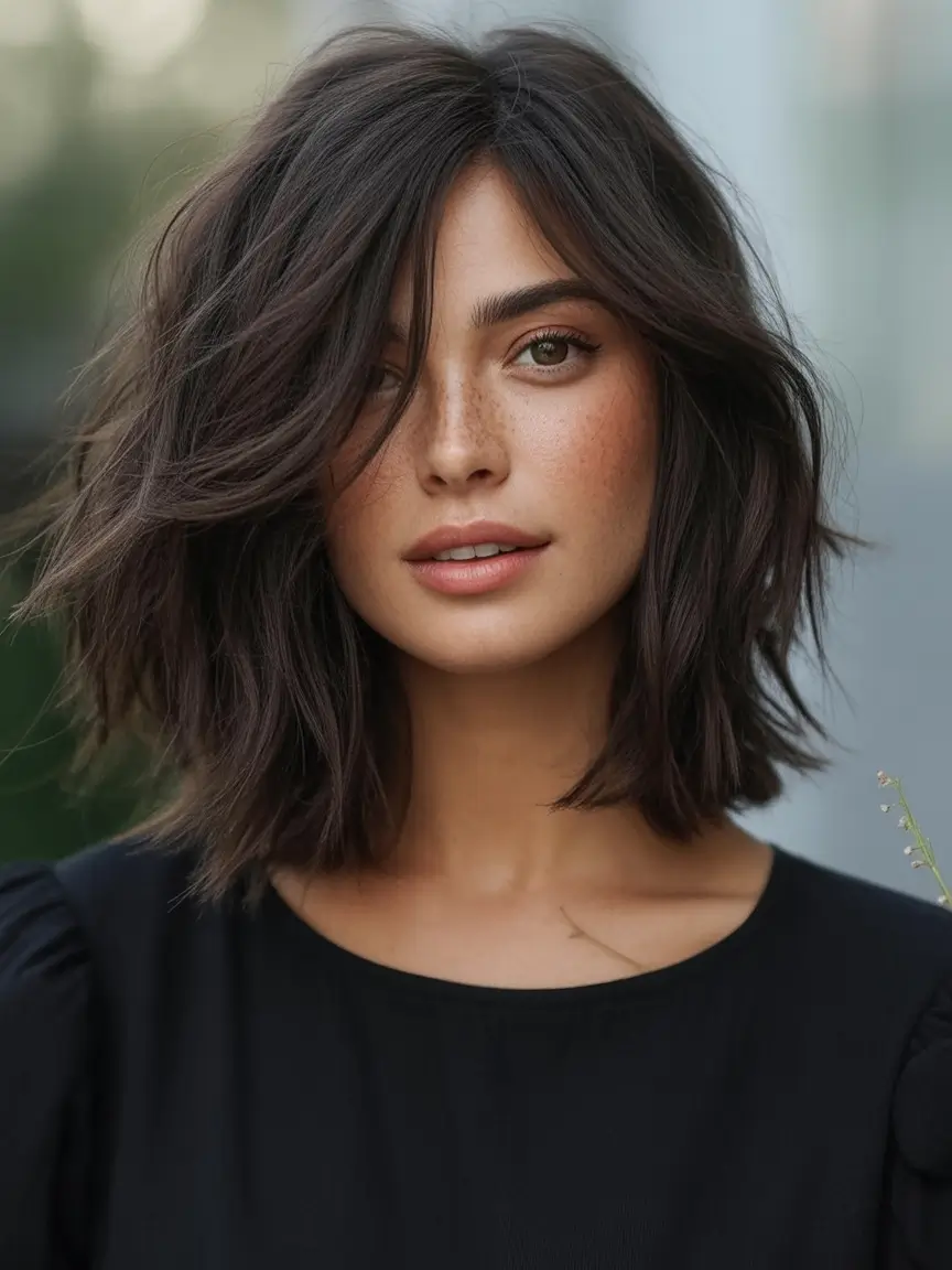 Oval Face Haircuts to Try in Fall 2025 Modern Shag With Deep Texture