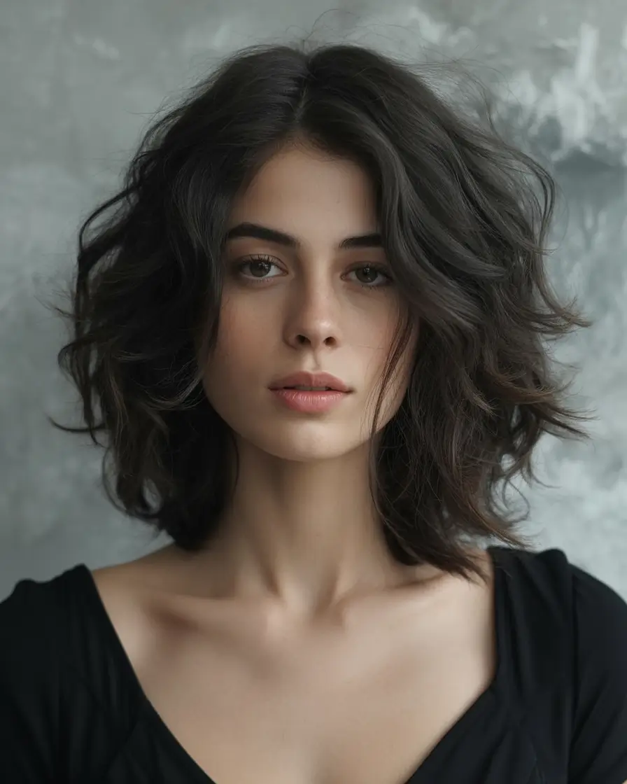 Oval Face Haircuts to Try in Fall 2025 Messy Shag With Tousled Waves