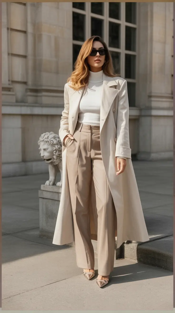 trendy fall outfits ideas 2025 Monochrome Elegance with a Luxe Touch