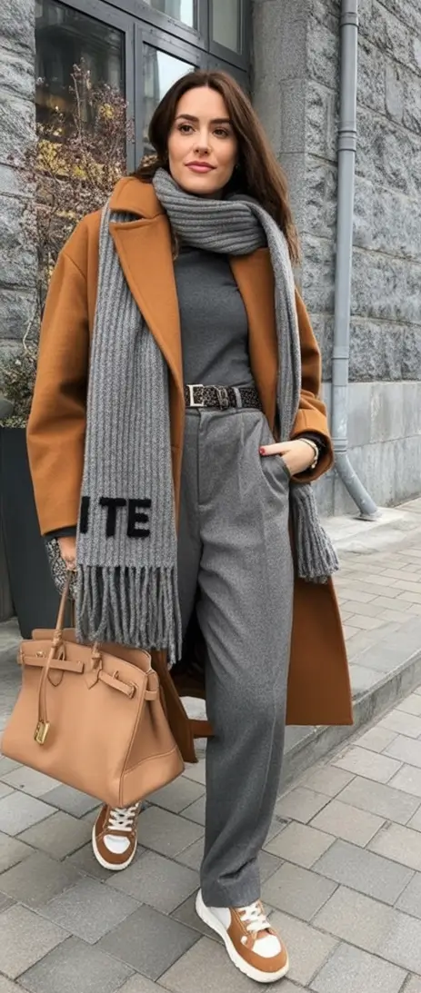 trendy fall outfits ideas 2025 Muted Drama: Coffee & Charcoal in Motion