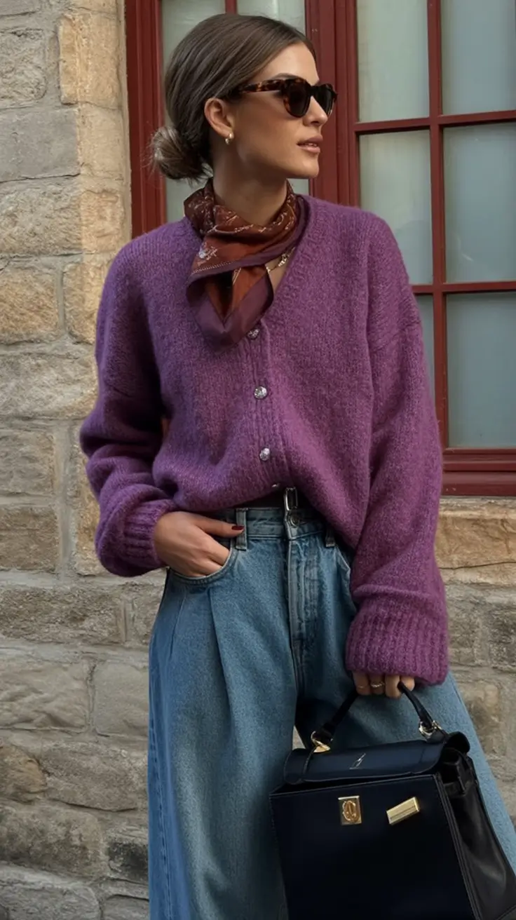 trendy fall outfits ideas 2025 Parisian Cardigan Cool