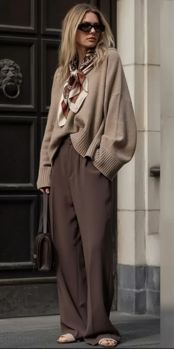 trendy fall outfits ideas 2025 Café Tones and Oversized Elegance