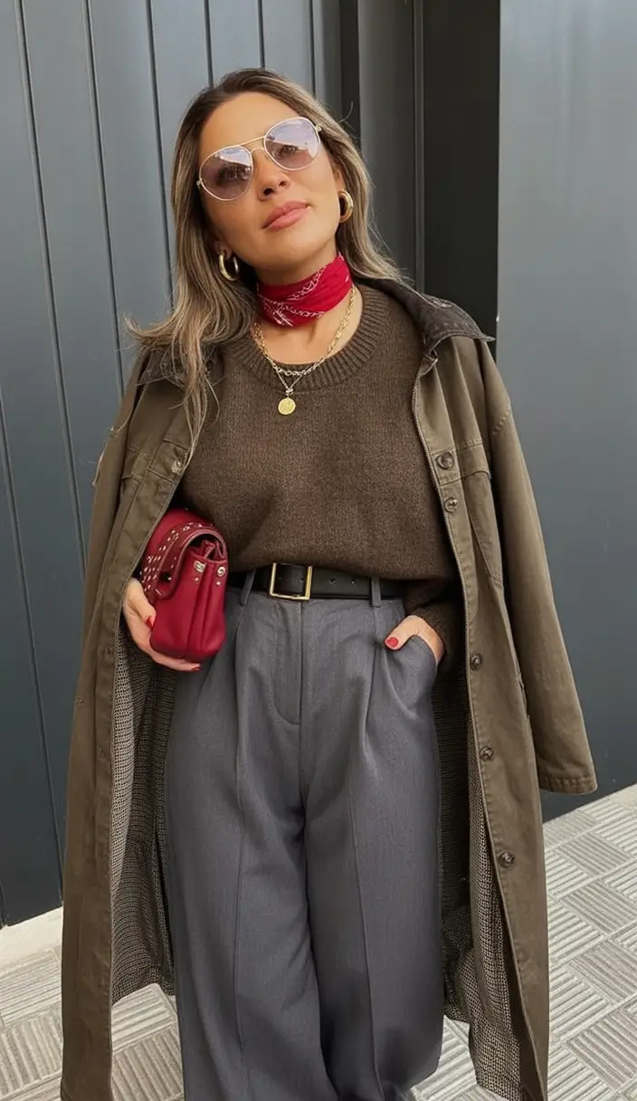 trendy fall outfits ideas 2025 Olive Layers with City Confidence