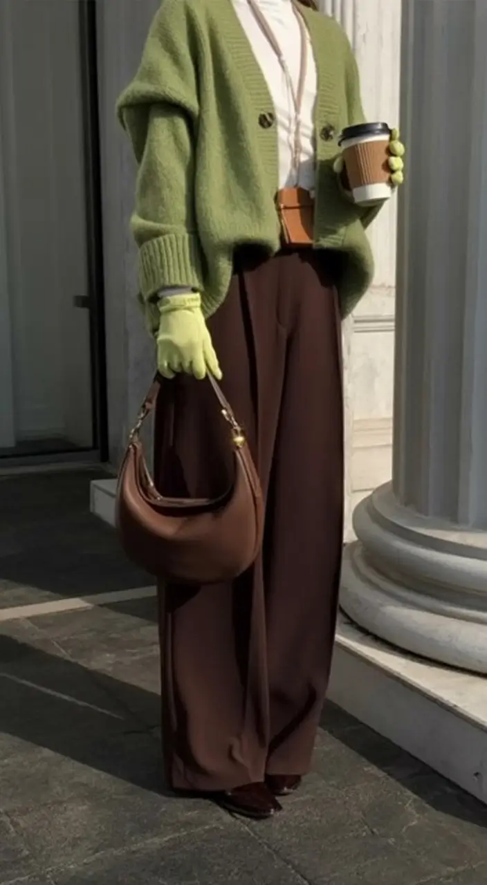 trendy fall outfits ideas 2025 Retro Earthy Tones with a Pop