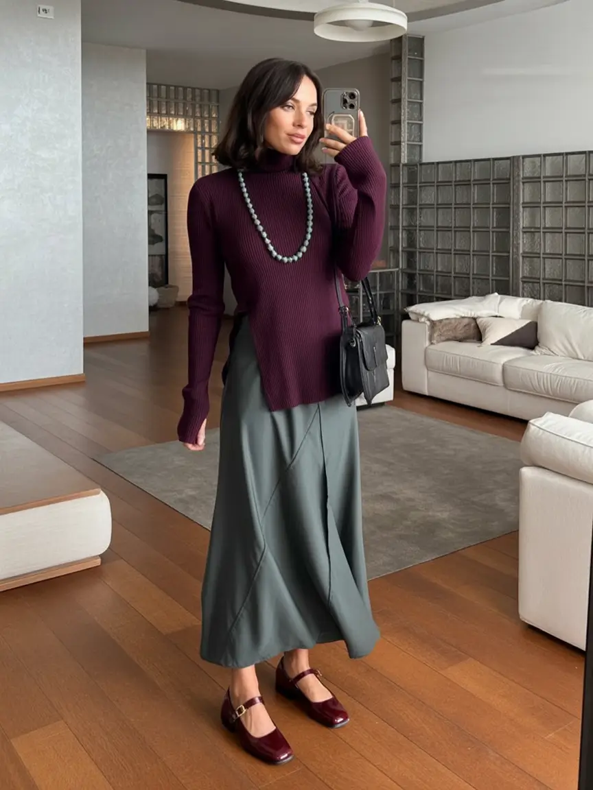 trendy fall outfits ideas 2025 Plum Tones and Modern Movement