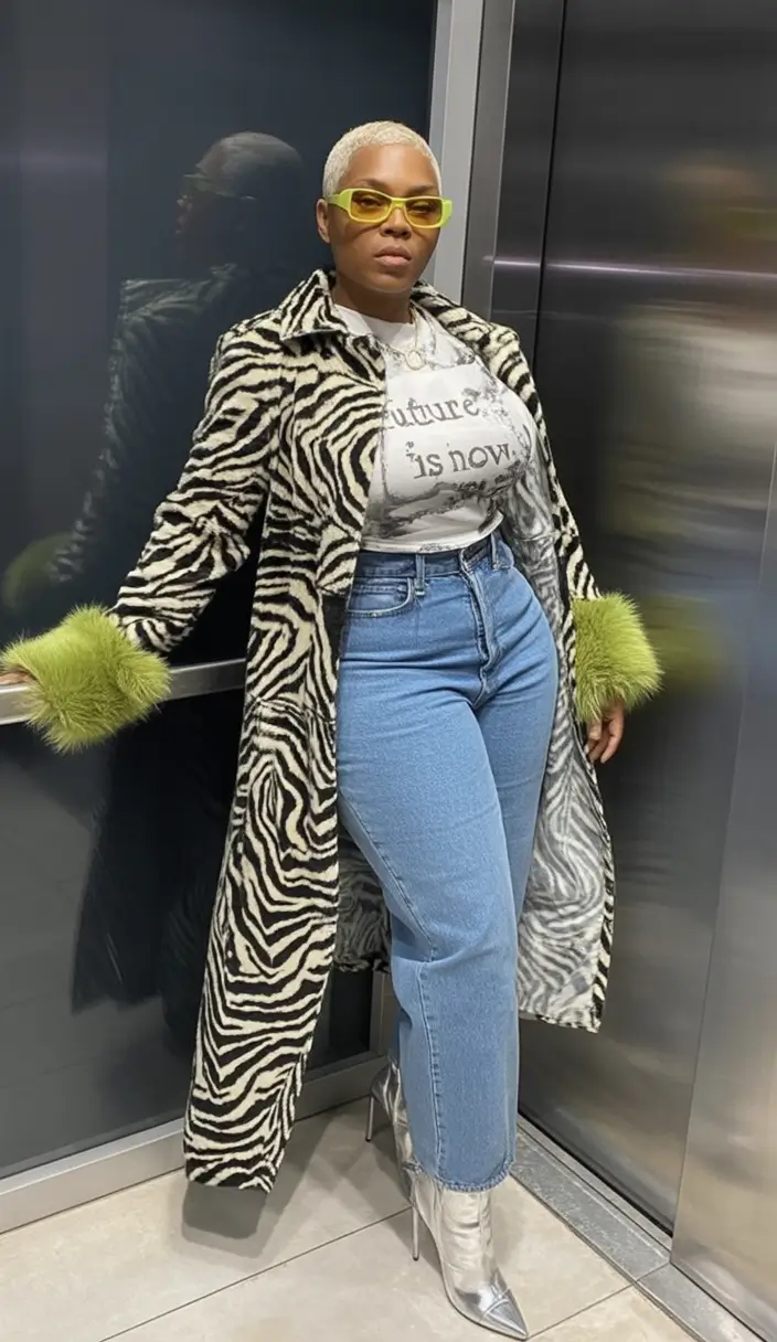 Trendy fall outfits Ideas for black women in 2025 Retro Print Meets Futuristic Pop