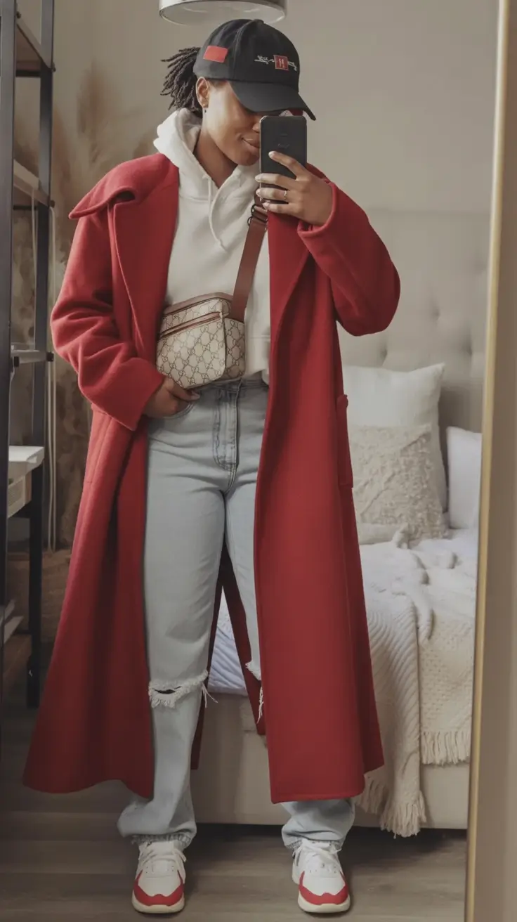 Trendy fall outfits Ideas for black women in 2025 Color-Pop Outerwear and Street Cool