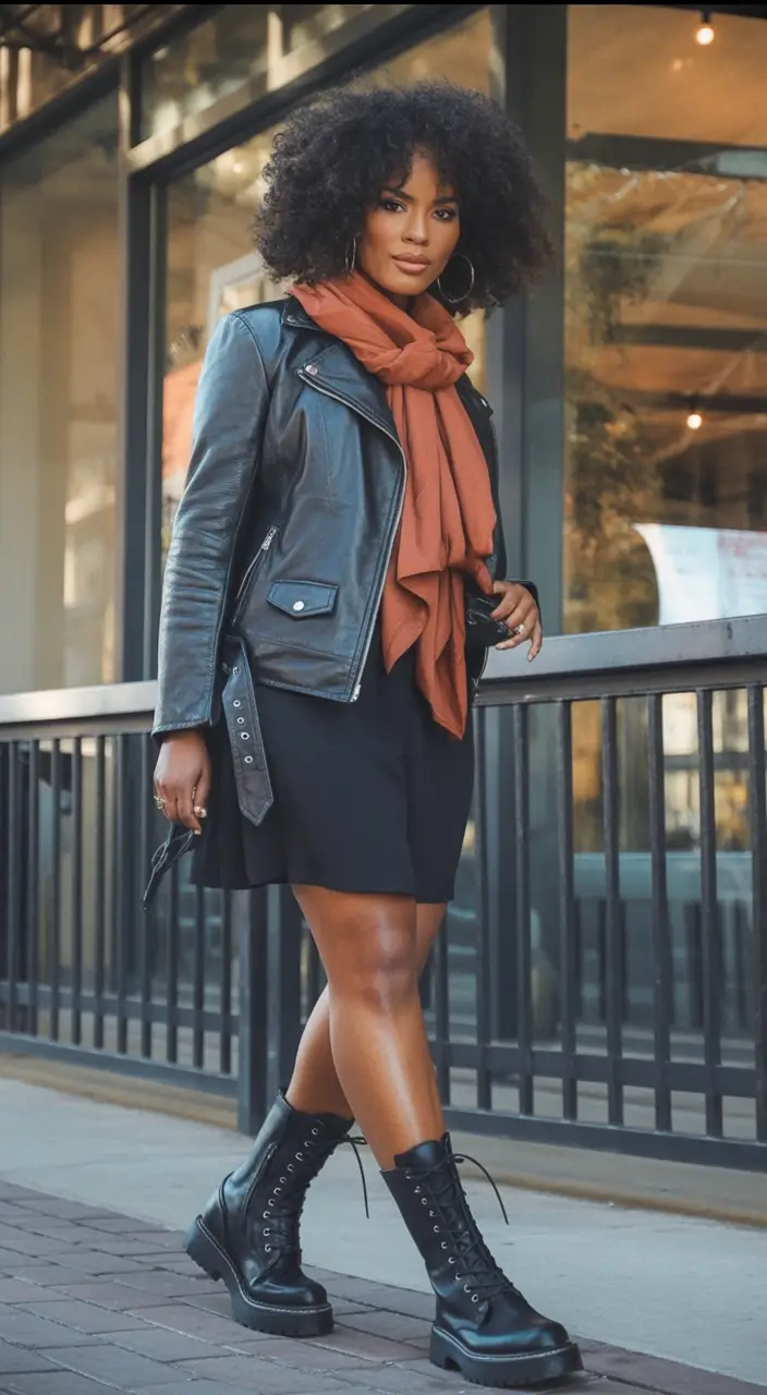 Trendy fall outfits Ideas for black women in 2025 Combat Boots Meet Soft Leather and Sass