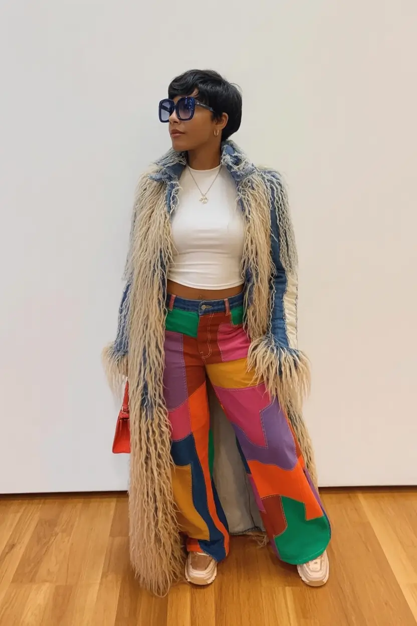 Trendy fall outfits Ideas for black women in 2025 Boho Patchwork Meets Editorial